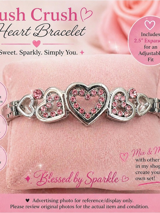 paparazzi Jewelry - paparazzi Pink Heart Sparkle Bracelet